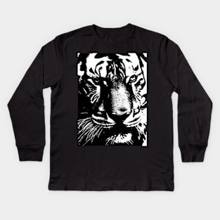 Tiger, fierceness, majesty, leadership, elegance. Kids Long Sleeve T-Shirt